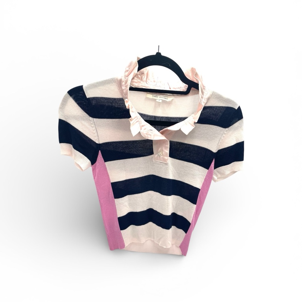 Marc Jacobs Polo - Pink and Navy Stripes